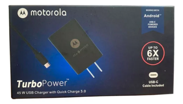 Cargador Motorola Hyper Turbo Power 45w Tipo C - Imagen 3