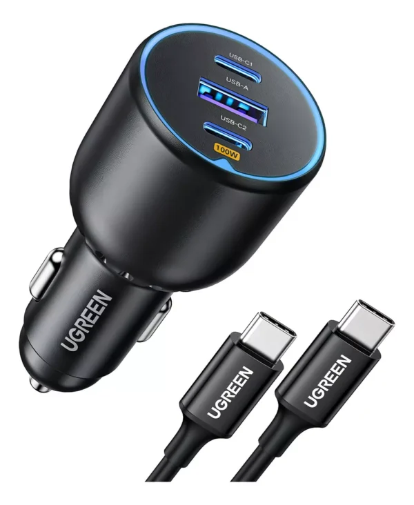 Ugreen Cargador De Coche Usb Tipo C Pd 3.0 130w Con Cable De 1 Metro